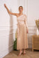 Solid satin pleated skirt