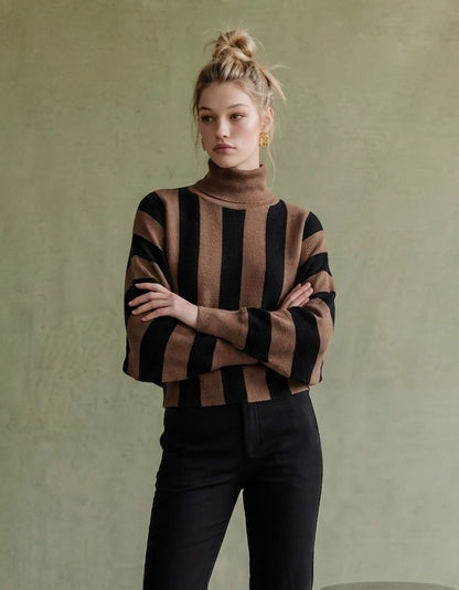 Striped Turtleneck Sweater