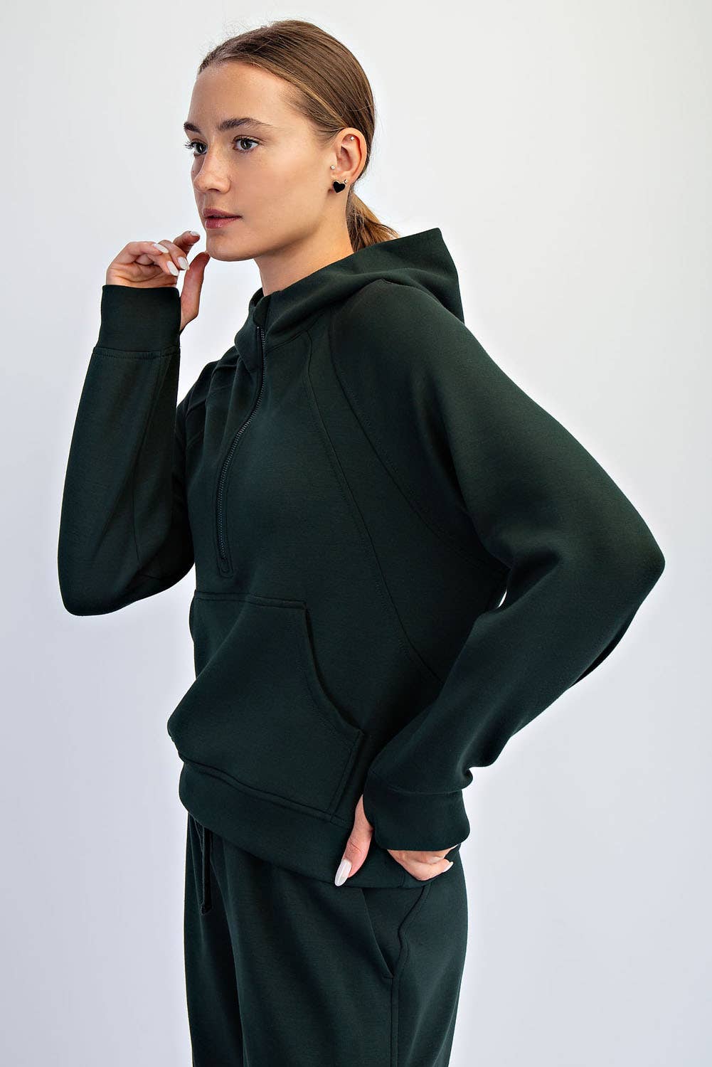 Butter Soft: Quarter zip with Hood: Color Frost