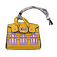 House Printed Faux Leather Elegant and Stylish Mini Purse / Bag Charm