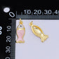 24K Gold Filled 22mm Enamel Pink Purple Blue Pastel Tiny Sea Fish Animal Charm | D-367 D-369