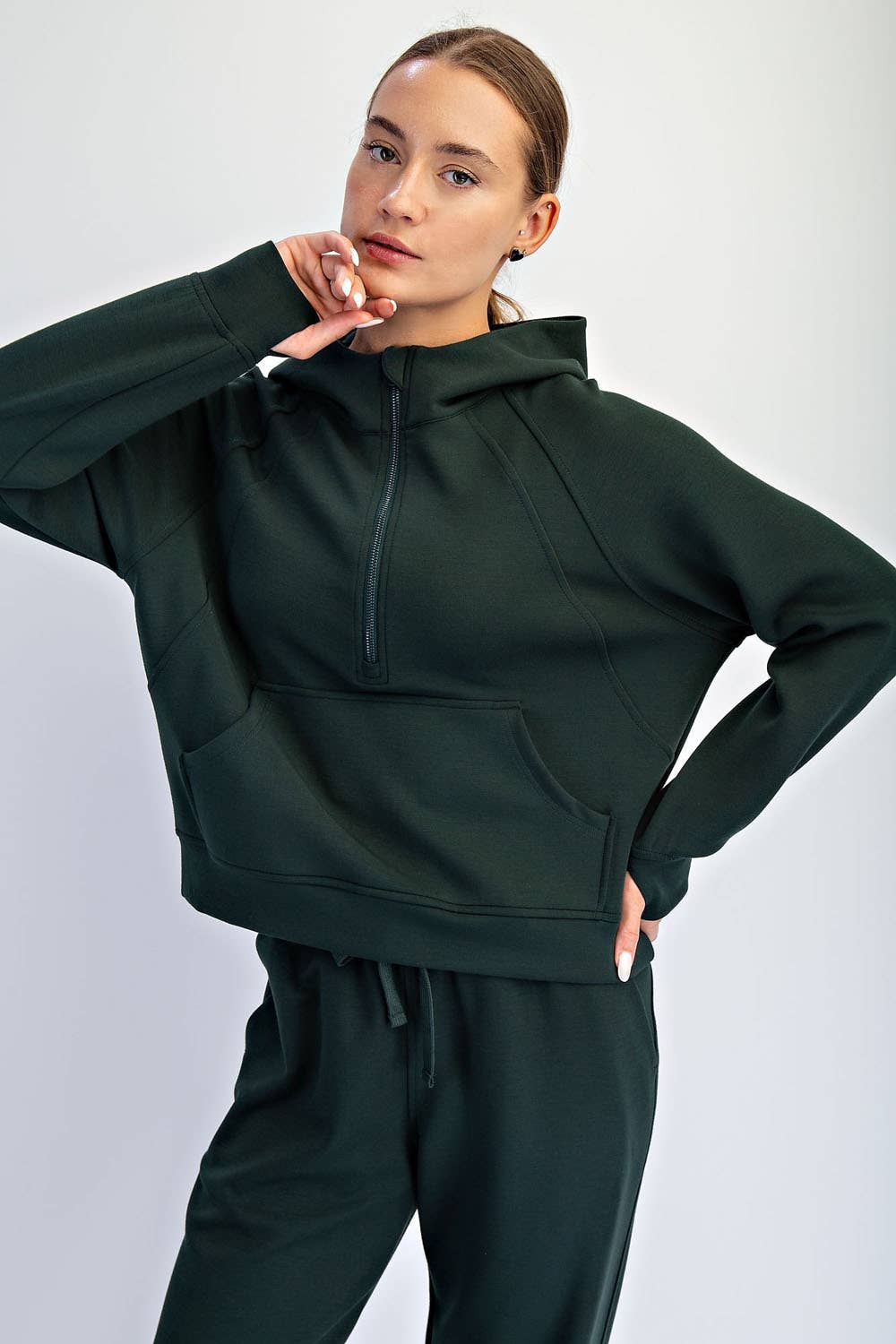 Butter Soft: Quarter zip with Hood: Color Frost