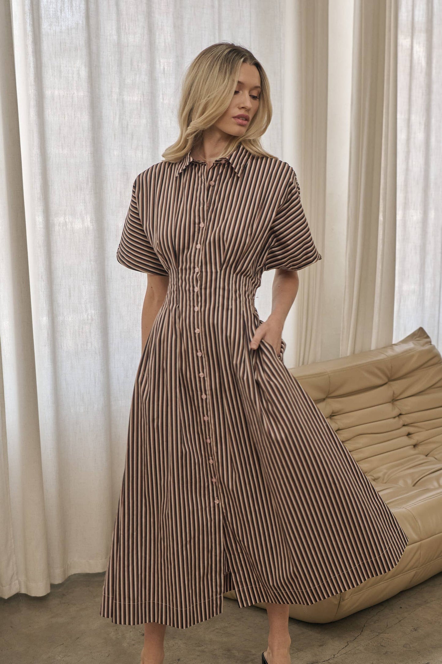 Wilderra Pleated Midi Dress