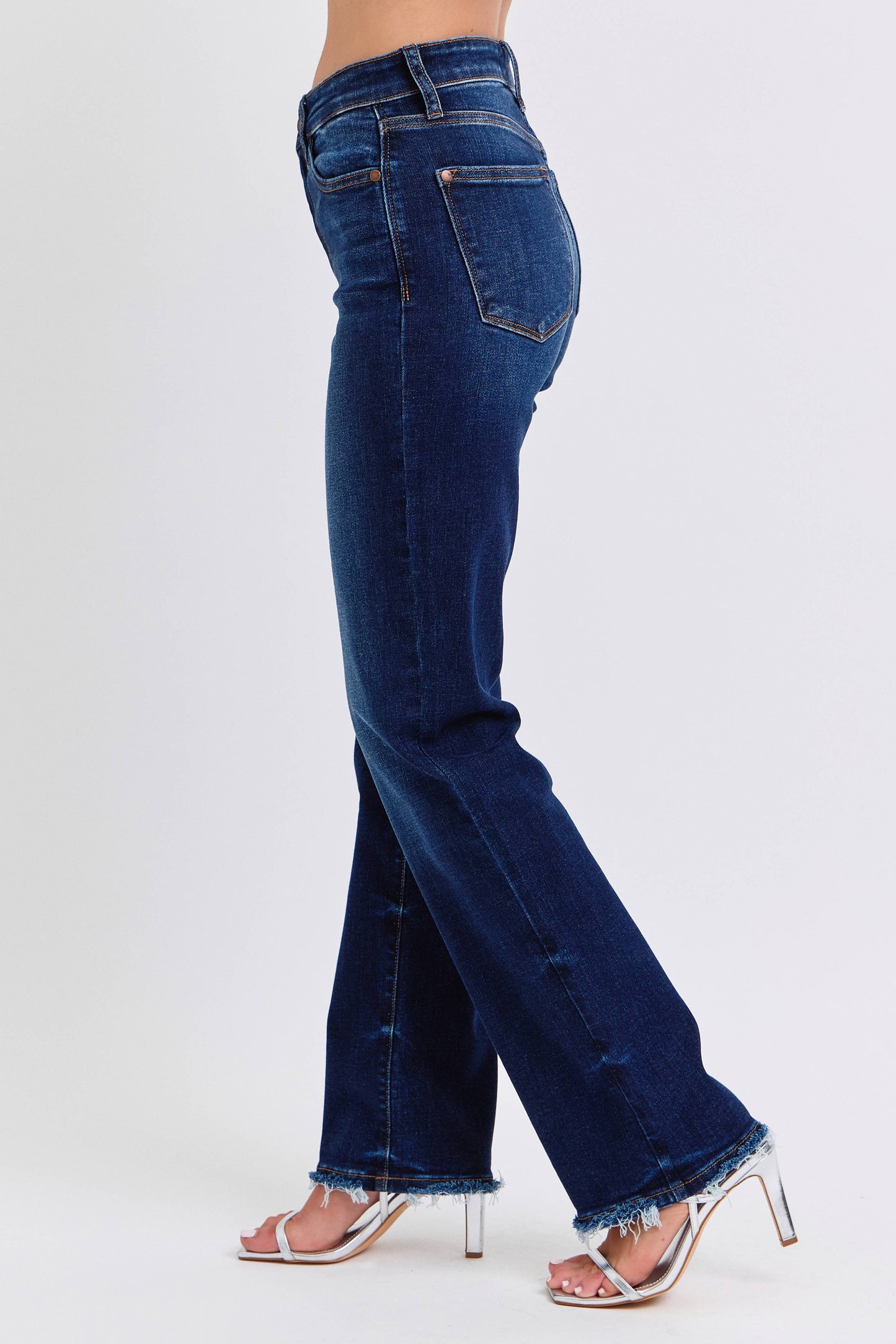 Judy Blue Jeans: Straight Leg with Fray Hem