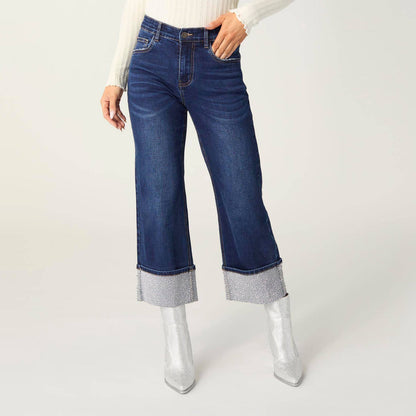 Omazing Rhinestone Cuff Jean