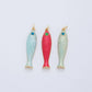 18K Gold Filled Blue, Green, Red Enamel Sardine Fish Charm