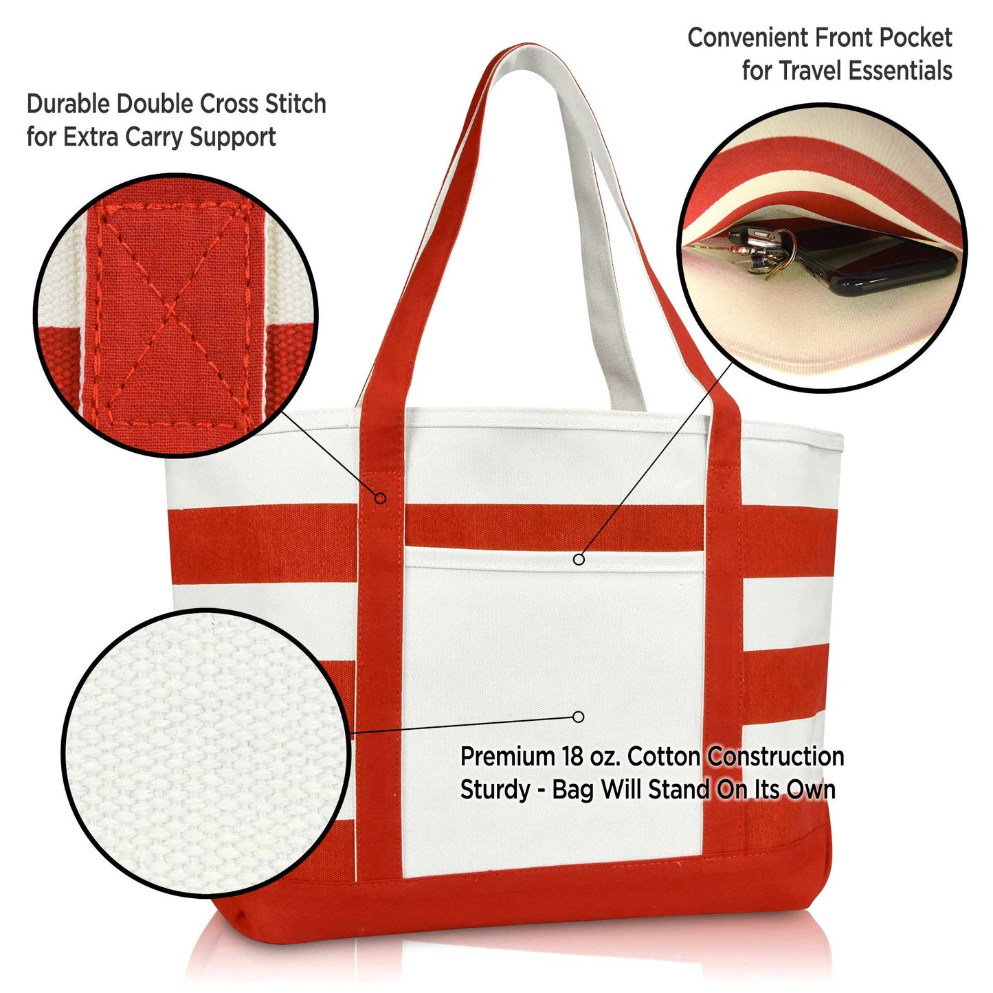 Ocean Sailboat Womens Embroidered Striped Tote Bag