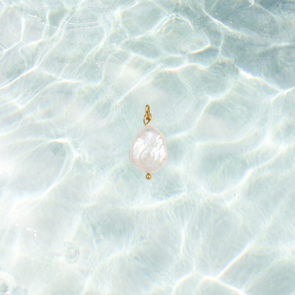 Gold Timeless Pearl Charm - Waterproof Stainless Steel
