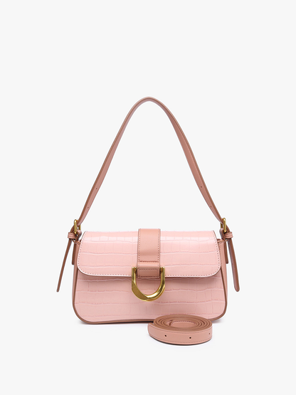 Lima Croc-Embossed Satchel