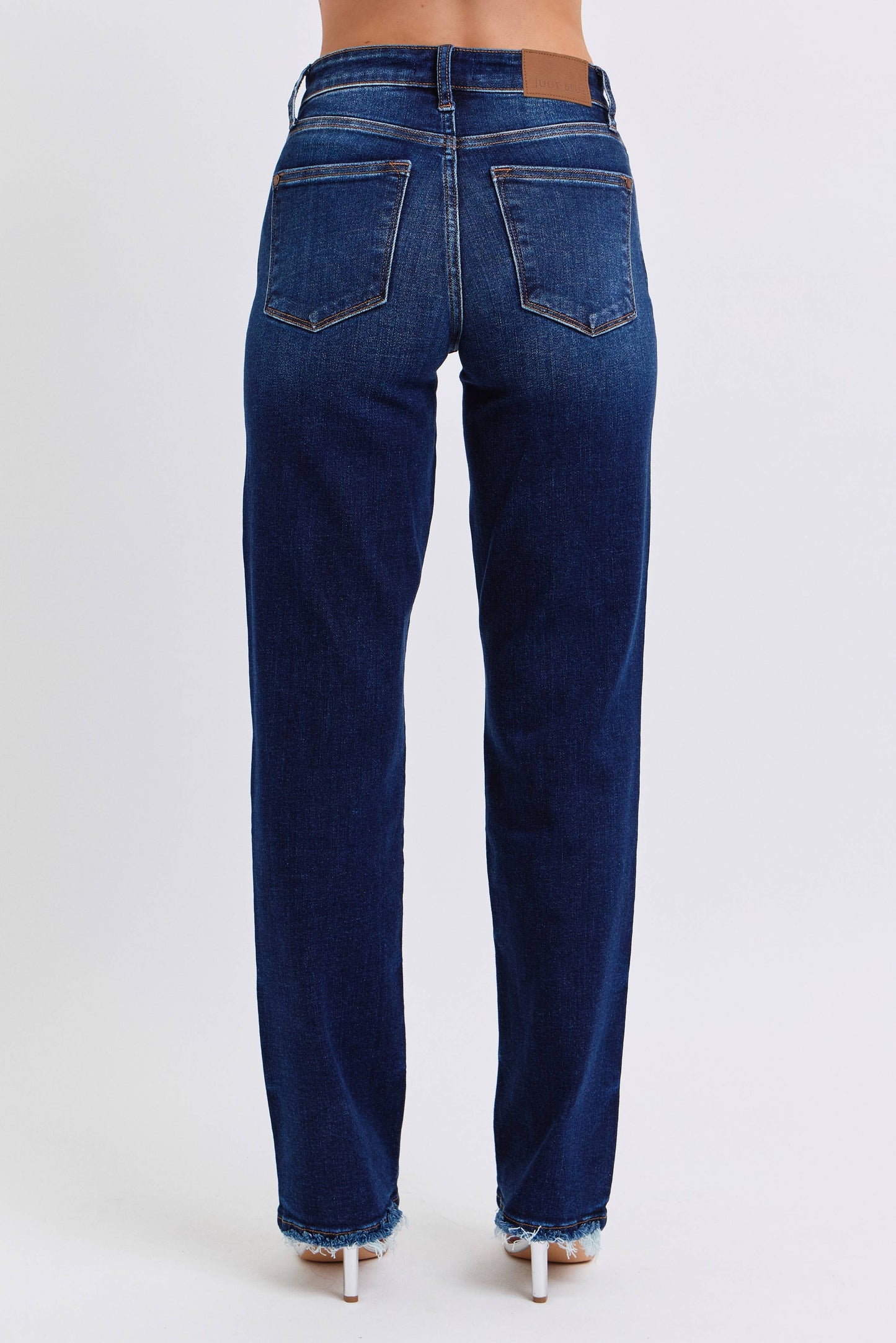 Judy Blue Jeans: Straight Leg with Fray Hem