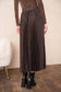 Solid satin pleated skirt