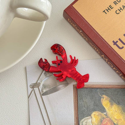 Adorable Lobster & Starfish Hair Clips, Marine Hair Accents
