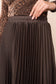 Solid satin pleated skirt