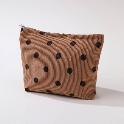 Corduroy Polka Dot Cosmetic Bag