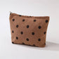 Corduroy Polka Dot Cosmetic Bag