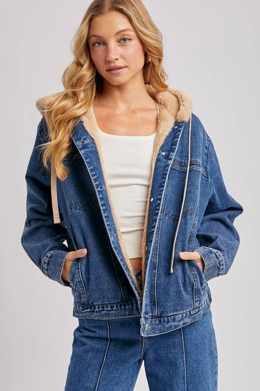 The Luxe Faux Fur Denim Jacket