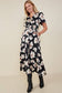 Size Inclusive: Floral Smocked Waist Slit Detail Dress