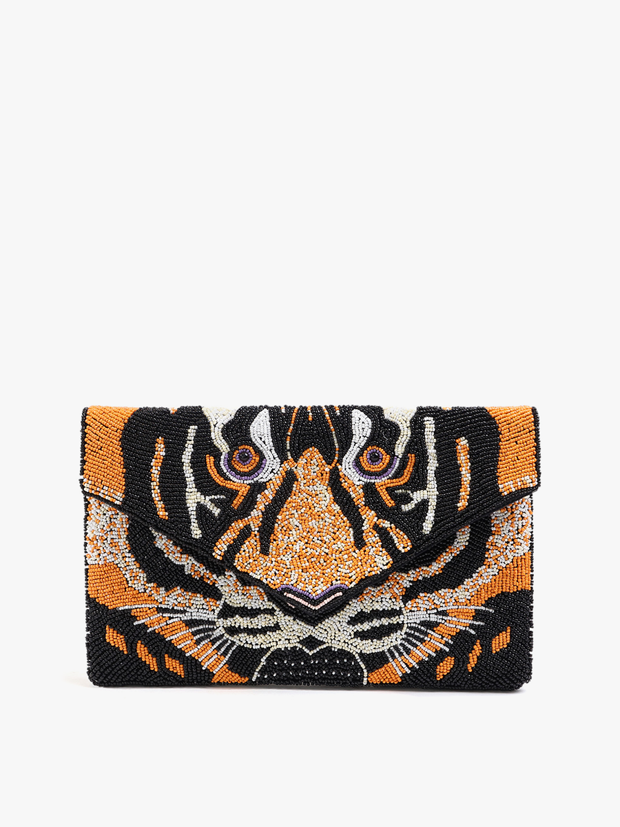 Livy Beaded Flapover Clutch/Crossbody