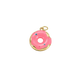 Gold Pink Glazed Donut Charm