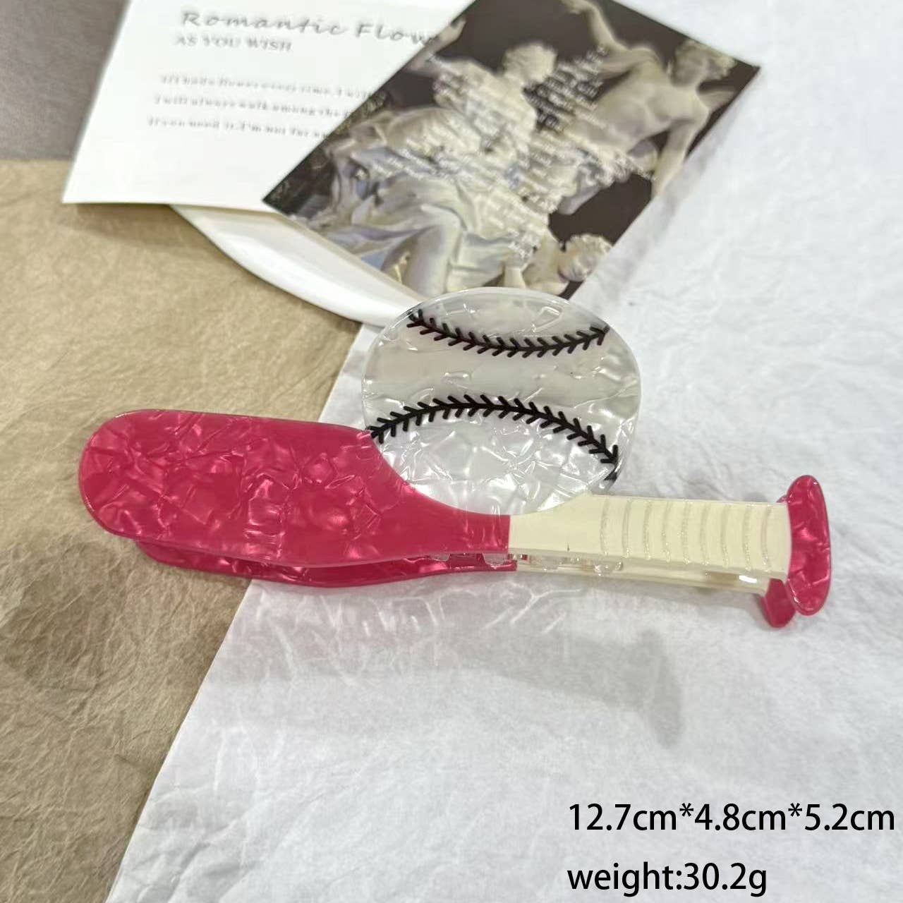 Baseball Bat & Ball Hair Clip