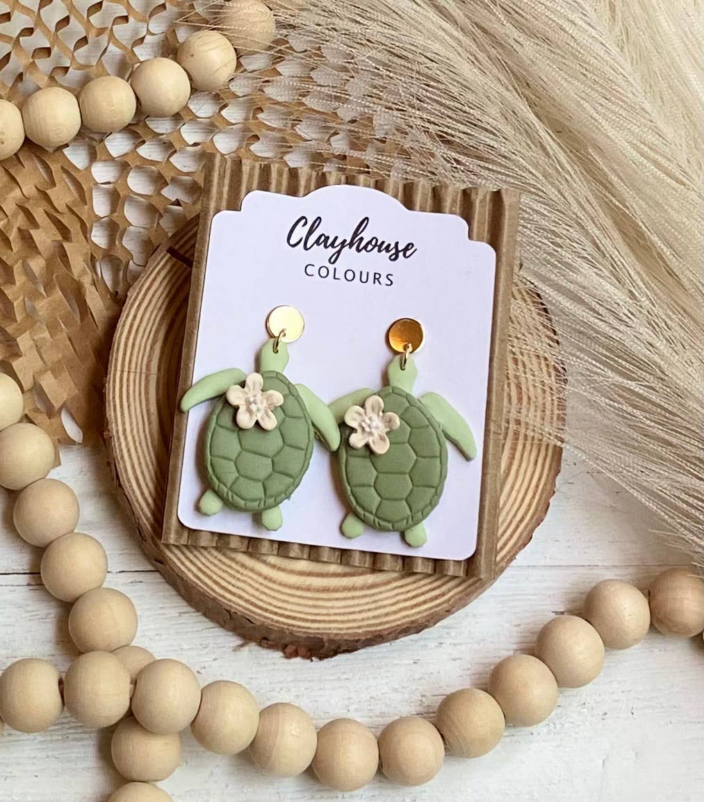 Turtle Clay Earrings