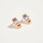 0.75 Inch Canned Sardines Rhinestone Post Earrings