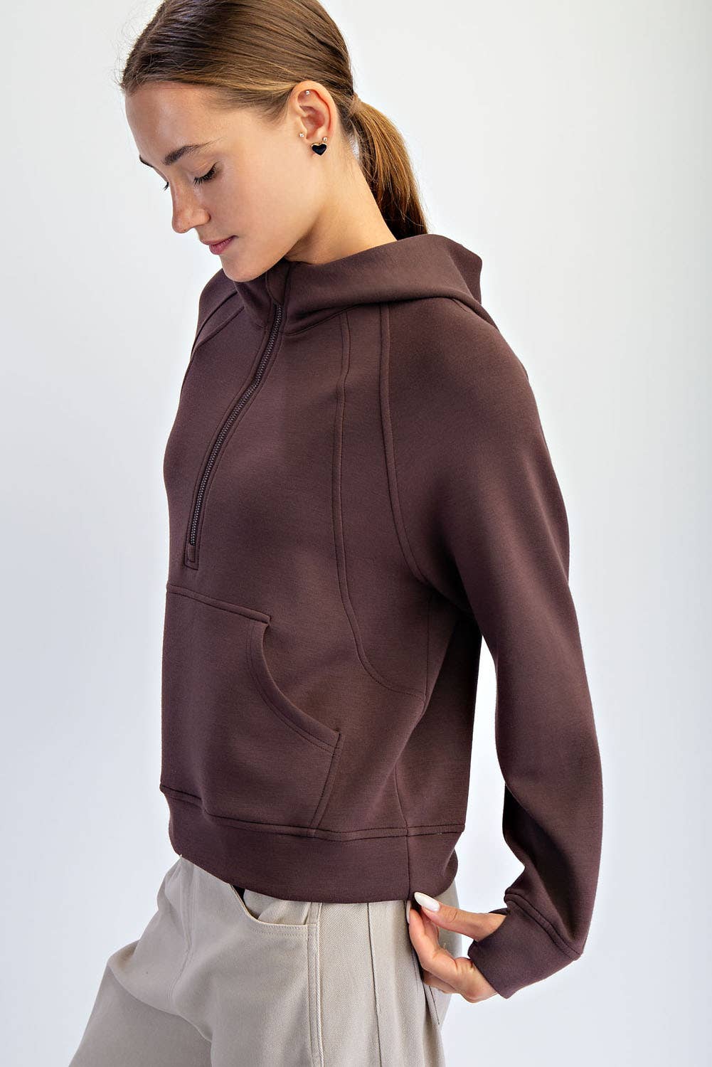 Butter Soft: Quarter zip with Hood: Color Frost