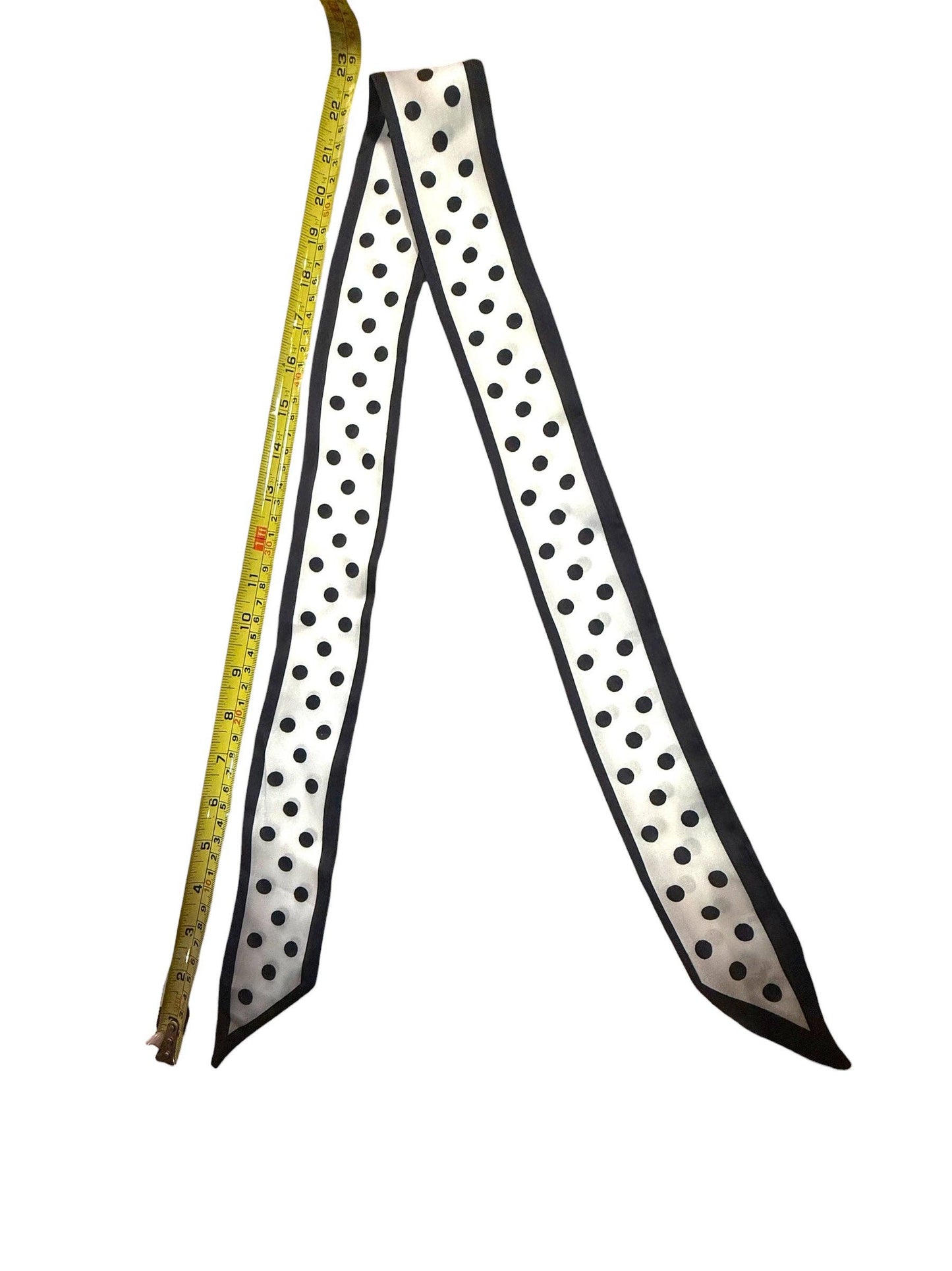Twilly Scarf (LONG POLKA DOT WHITE/BLACK)