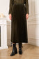 Solid satin pleated skirt