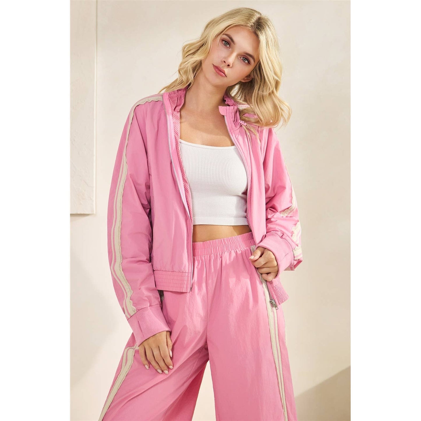 Nylon Laced Track Jacket