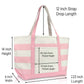 Ocean Sailboat Womens Embroidered Striped Tote Bag