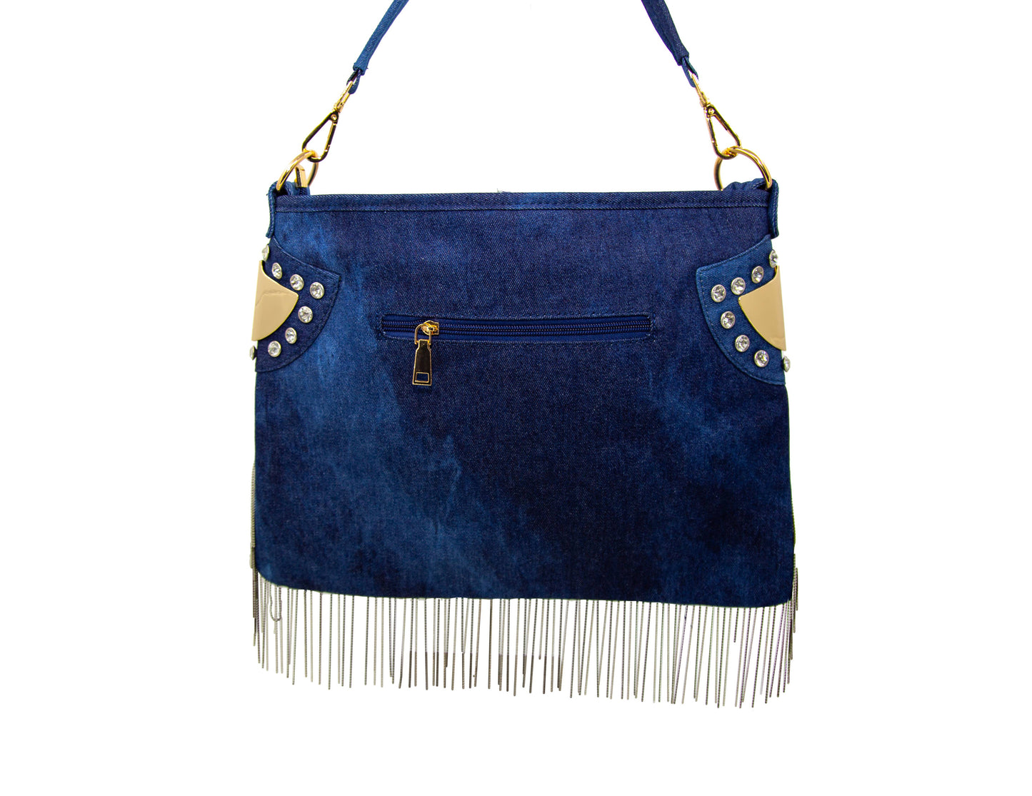Bling And Beaded Fringe Hobo Handbag