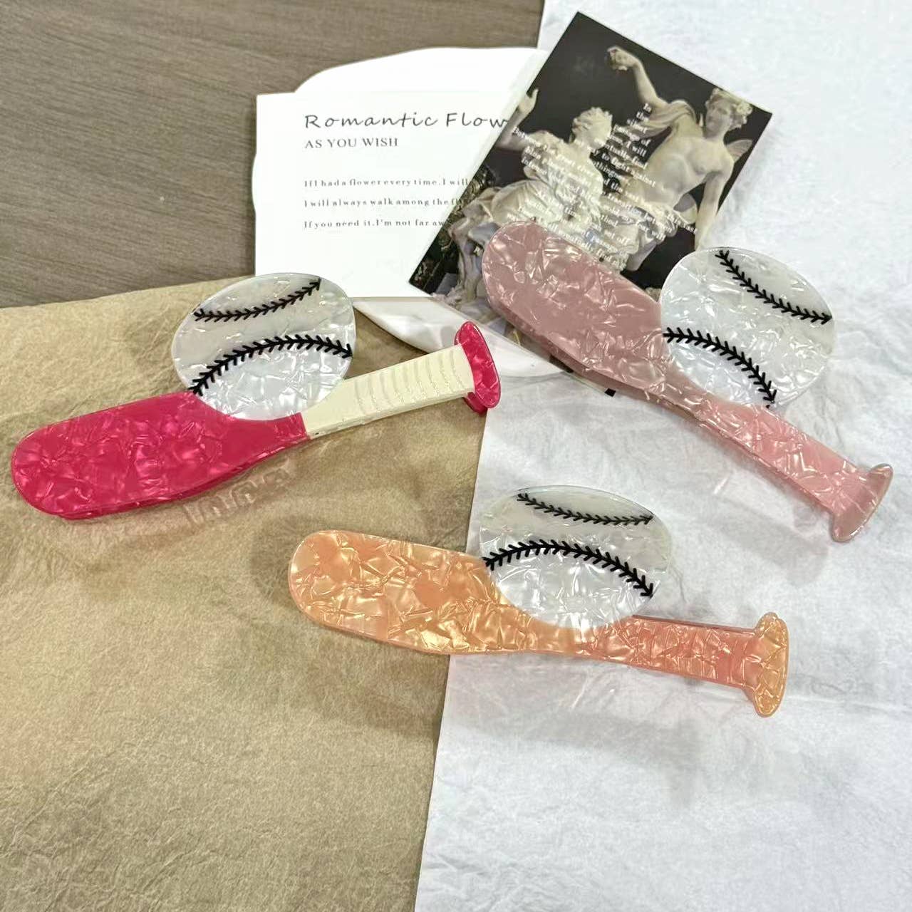 Baseball Bat & Ball Hair Clip