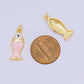 24K Gold Filled 22mm Enamel Pink Purple Blue Pastel Tiny Sea Fish Animal Charm | D-367 D-369