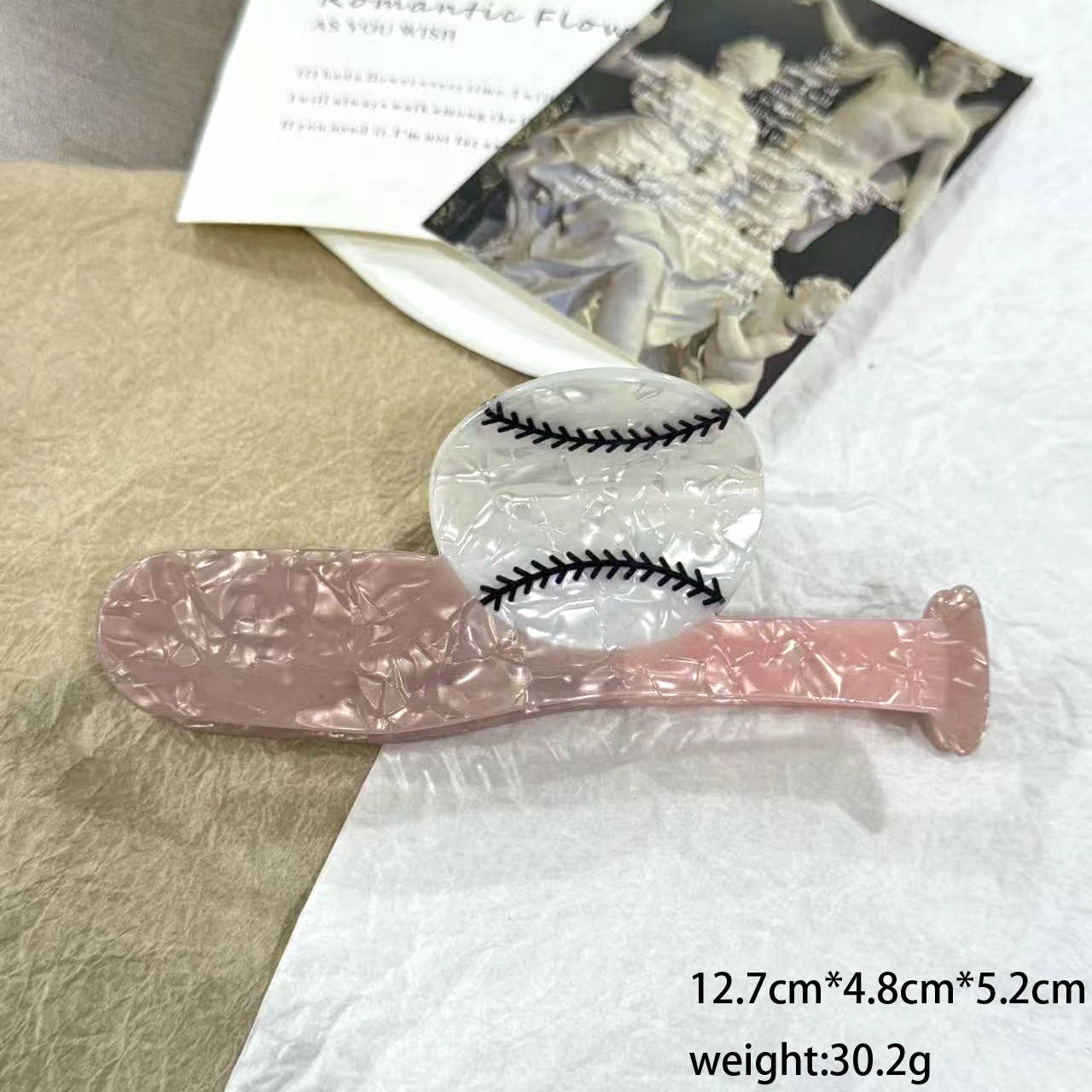 Baseball Bat & Ball Hair Clip