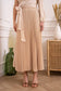 Solid satin pleated skirt