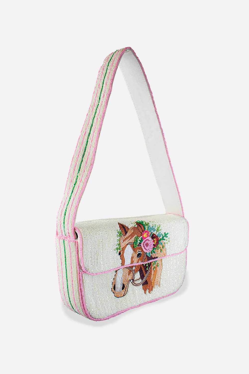 Horse Beaded Shouler Bag