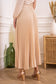 Solid satin pleated skirt