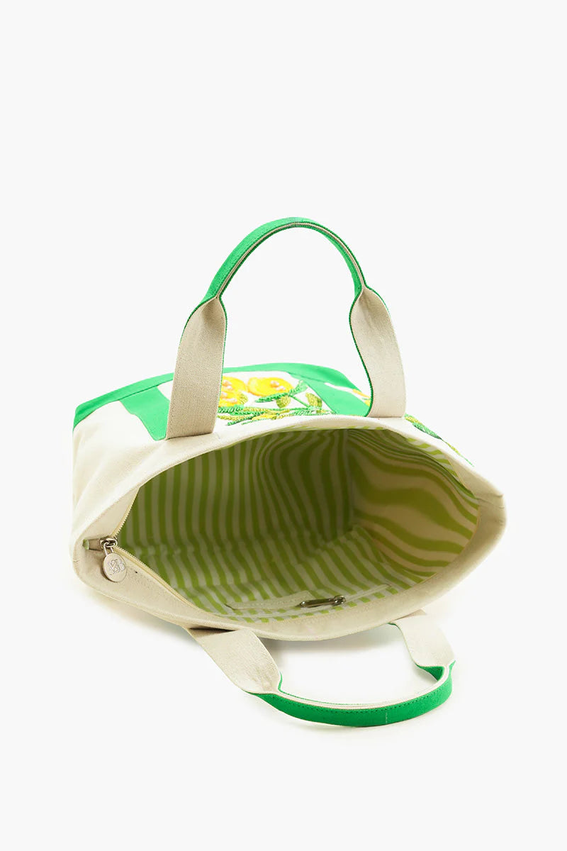 Sicilian Lemon Hand-Beaded Small Boat Tote: Pre order