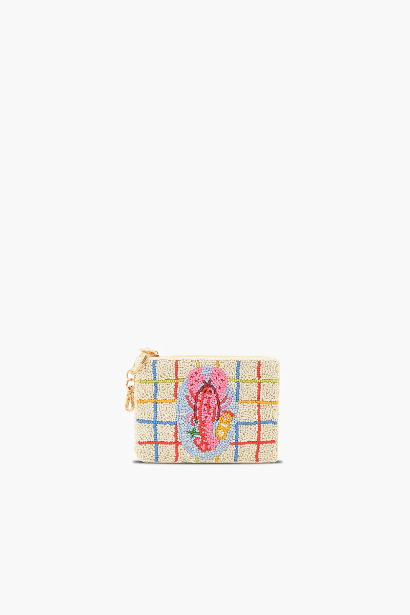 New England Lobster Beaded Coin Pouch: Pre order