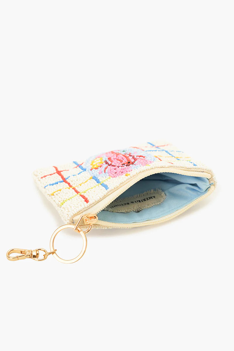 New England Lobster Beaded Coin Pouch: Pre order