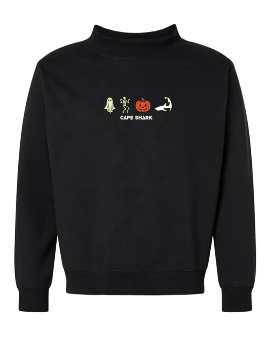 Glow in the dark - 👻💀🎃🦈 - Unisex Black Mock Neck sweatshirt