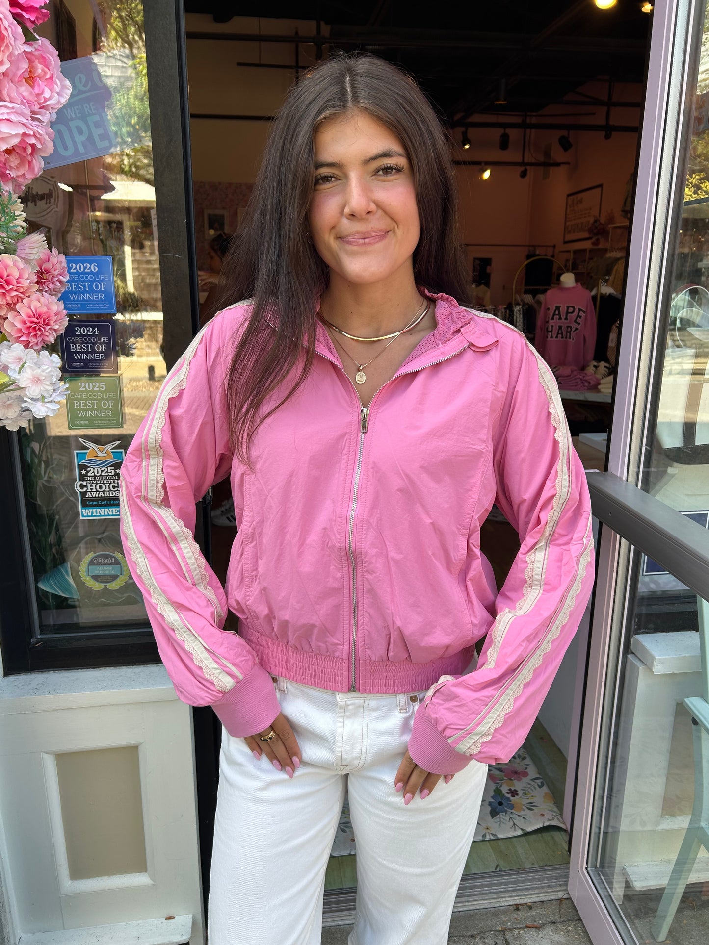 Nylon Laced Track Jacket