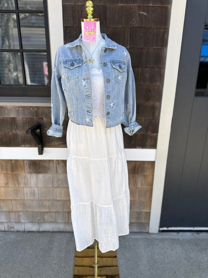 Star Embroidery Denim Jacket