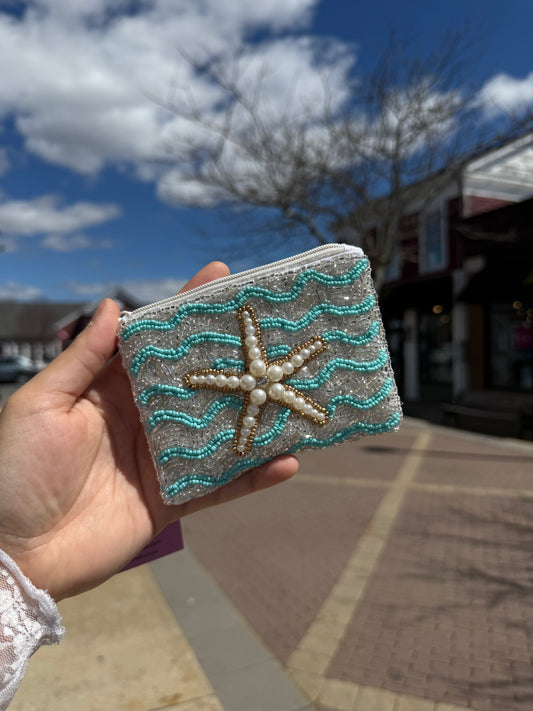 Star fish beaded Coin Purse