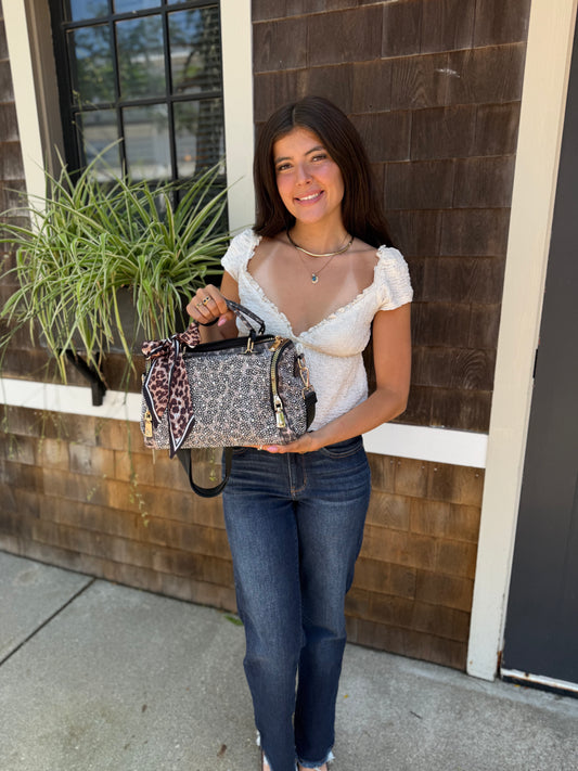 Bling Beaded Leopard Bag