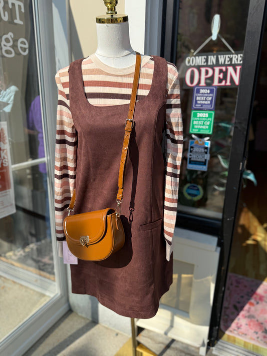 Faux Suede Chocolate Dress