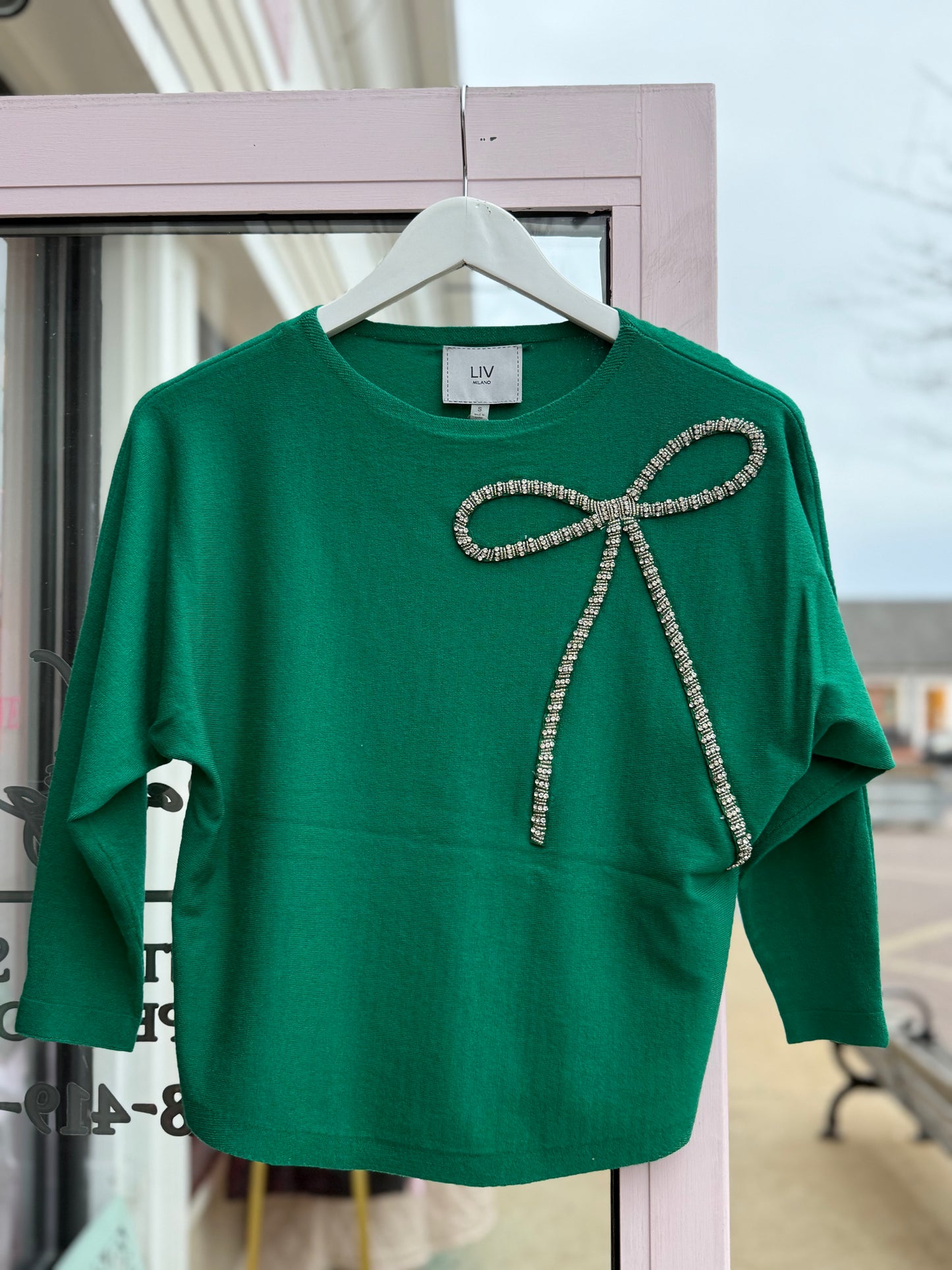 Silver Bow Green Knit