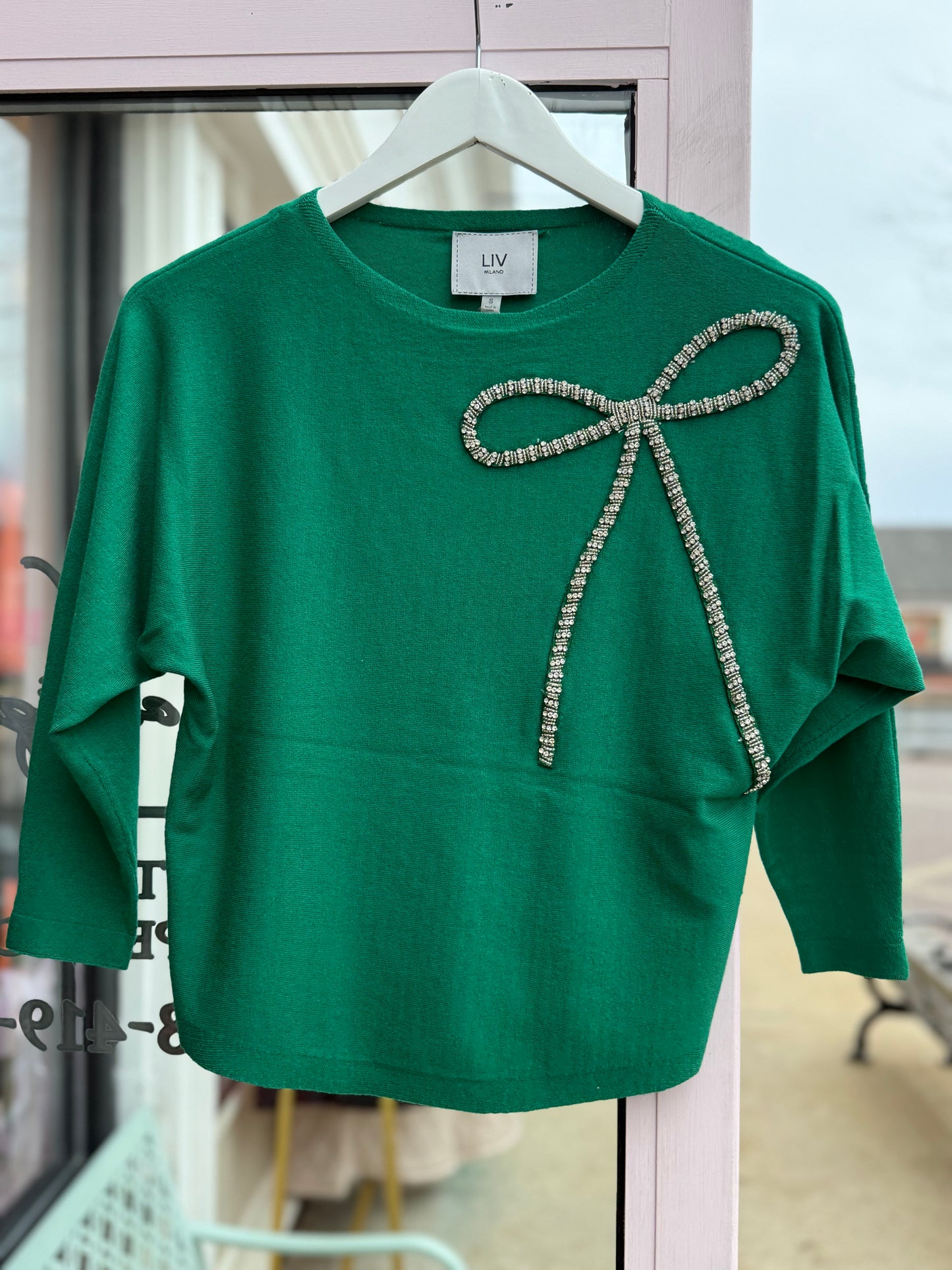 Silver Bow Green Knit
