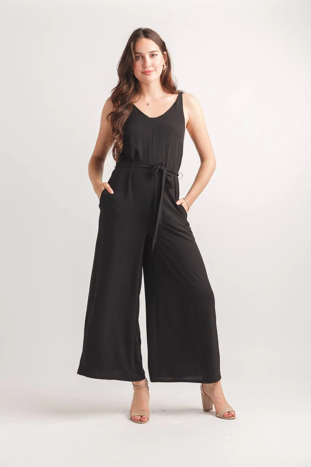 Crepe Jumpsuit: Black